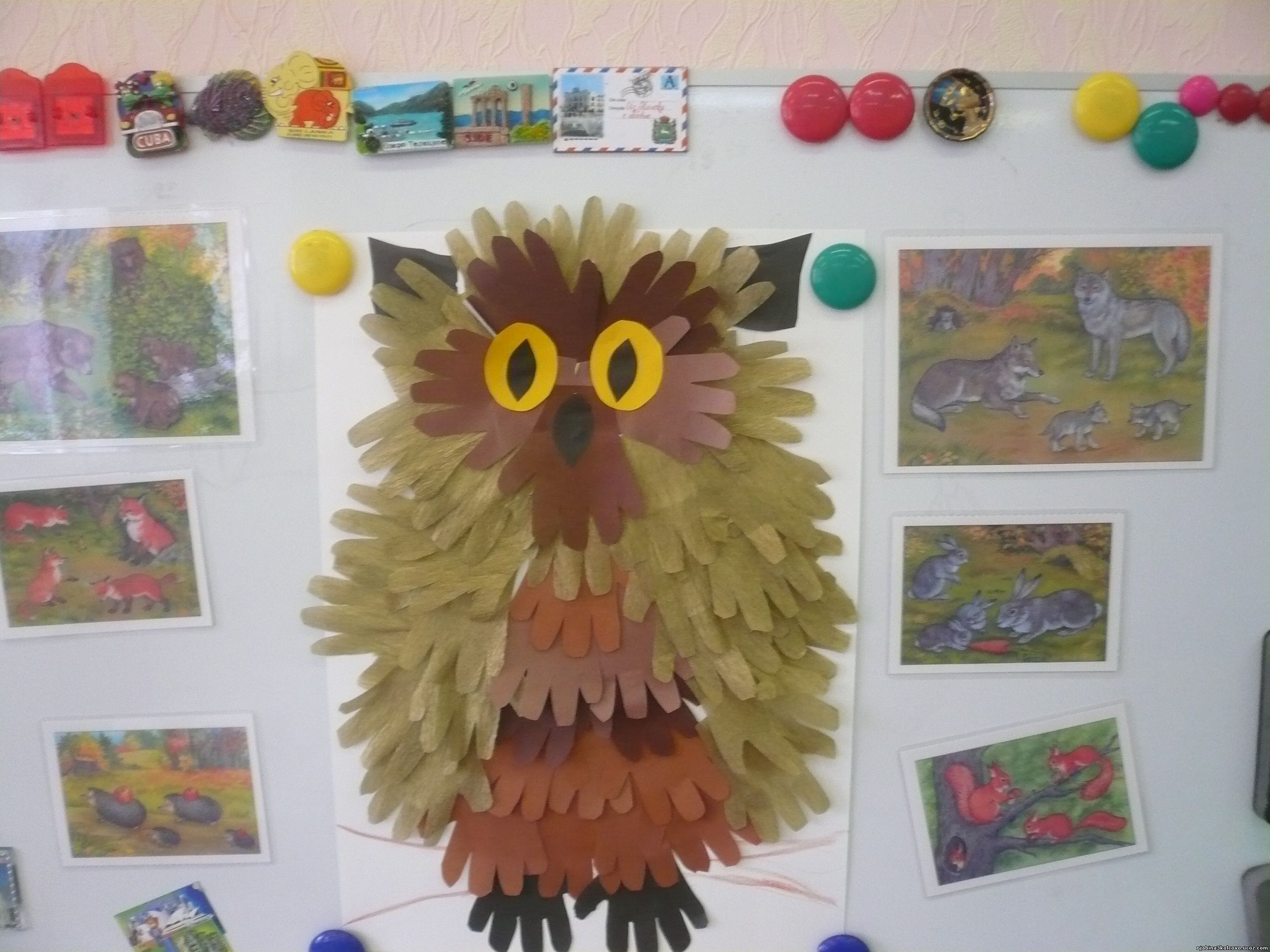Сова из ладошек Сова из ладошек